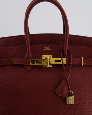 *RARE* Hermès Birkin 35cm Bag Retourne in Rouge H Togo Leather and Gold Hardware