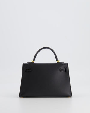 *ULTRA RARE* Hermès Mini Kelly II 20 Touch Bag in Black Madame Leather and Alligator Mississippesis Leather with Gold Hardware