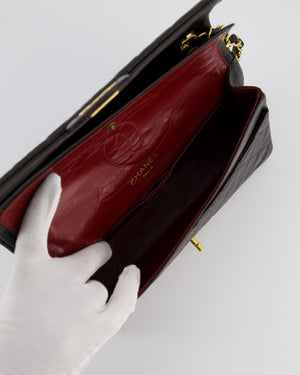 Chanel Espresso Brown Vintage Classic Double Flap Bag in Lambskin Leather with 24K Gold Hardware