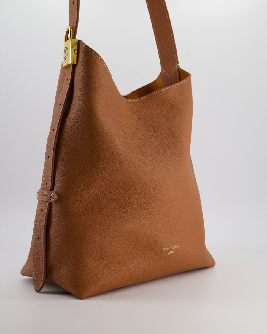 Louis Vuitton Cognac Low Key MM Hobo Bag in Grained Calfskin Leather with Gold Hardware RRP £2790