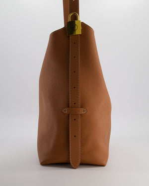 Louis Vuitton Cognac Low Key MM Hobo Bag in Grained Calfskin Leather with Gold Hardware RRP £2790