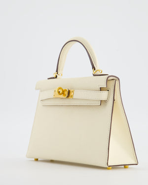 *HOT* Hermès Mini Kelly II Bag in Nata Epsom Leather with Gold Hardware