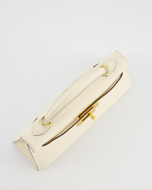 *HOT* Hermès Mini Kelly II Bag in Nata Epsom Leather with Gold Hardware