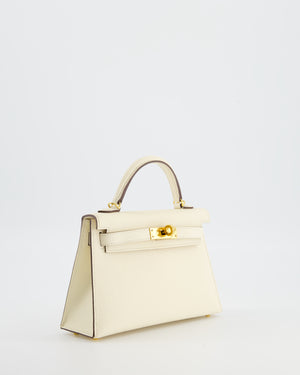 *HOT* Hermès Mini Kelly II Bag in Nata Epsom Leather with Gold Hardware