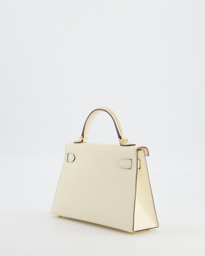 *HOT* Hermès Mini Kelly II Bag in Nata Epsom Leather with Gold Hardware