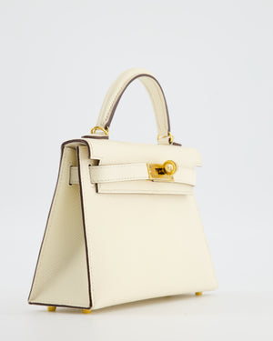 *HOT* Hermès Mini Kelly II Bag in Nata Epsom Leather with Gold Hardware