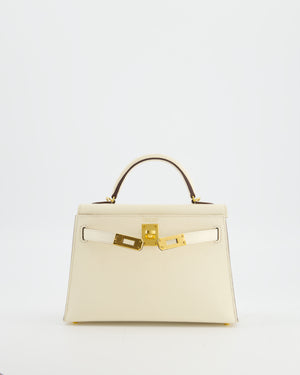*HOT* Hermès Mini Kelly II Bag in Nata Epsom Leather with Gold Hardware