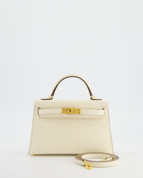 *HOT* Hermès Mini Kelly II Bag in Nata Epsom Leather with Gold Hardware
