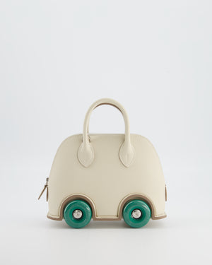 *SUPER RARE* Hermès Bolide on Wheels Bag in Craie Epsom Leather with Vert Vertigo Wheels and Palladium Hardware