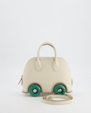 *SUPER RARE* Hermès Bolide on Wheels Bag in Craie Epsom Leather with Vert Vertigo Wheels and Palladium Hardware