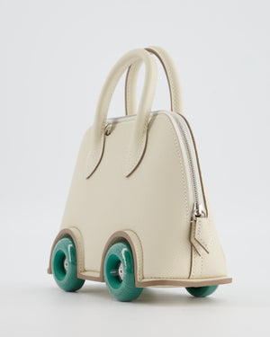 *SUPER RARE* Hermès Bolide on Wheels Bag in Craie Epsom Leather with Vert Vertigo Wheels and Palladium Hardware