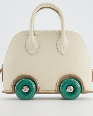 *SUPER RARE* Hermès Bolide on Wheels Bag in Craie Epsom Leather with Vert Vertigo Wheels and Palladium Hardware