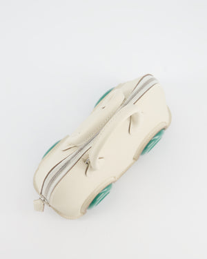 *SUPER RARE* Hermès Bolide on Wheels Bag in Craie Epsom Leather with Vert Vertigo Wheels and Palladium Hardware