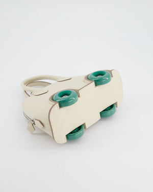 *SUPER RARE* Hermès Bolide on Wheels Bag in Craie Epsom Leather with Vert Vertigo Wheels and Palladium Hardware