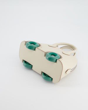 *SUPER RARE* Hermès Bolide on Wheels Bag in Craie Epsom Leather with Vert Vertigo Wheels and Palladium Hardware