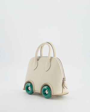 *SUPER RARE* Hermès Bolide on Wheels Bag in Craie Epsom Leather with Vert Vertigo Wheels and Palladium Hardware