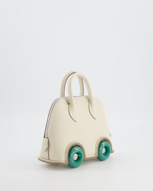 *SUPER RARE* Hermès Bolide on Wheels Bag in Craie Epsom Leather with Vert Vertigo Wheels and Palladium Hardware