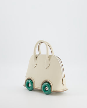 *SUPER RARE* Hermès Bolide on Wheels Bag in Craie Epsom Leather with Vert Vertigo Wheels and Palladium Hardware