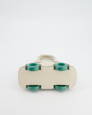 *SUPER RARE* Hermès Bolide on Wheels Bag in Craie Epsom Leather with Vert Vertigo Wheels and Palladium Hardware