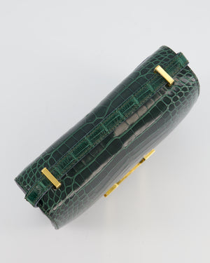 Hermès Constance III 18 Bag in Shiny Alligator Vert Fonce with Gold Hardware