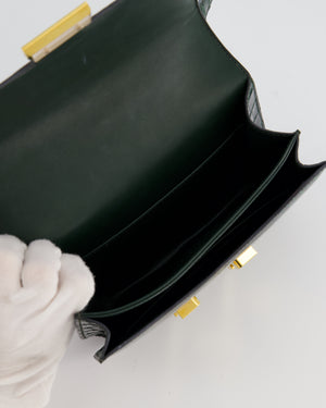 Hermès Constance III 18 Bag in Shiny Alligator Vert Fonce with Gold Hardware