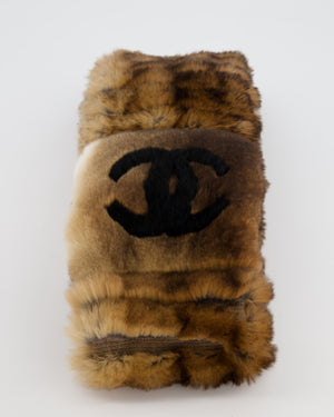 Chanel Brown Gradient Orylag Fur CC Logo Scarf
