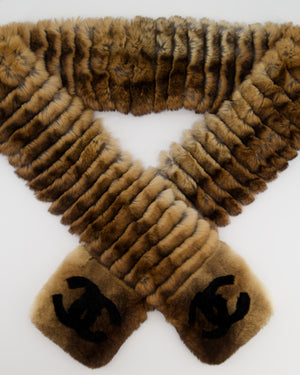 Chanel Brown Gradient Orylag Fur CC Logo Scarf