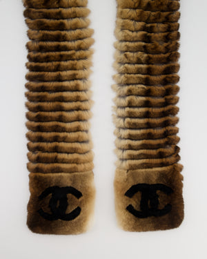 Chanel Brown Gradient Orylag Fur CC Logo Scarf