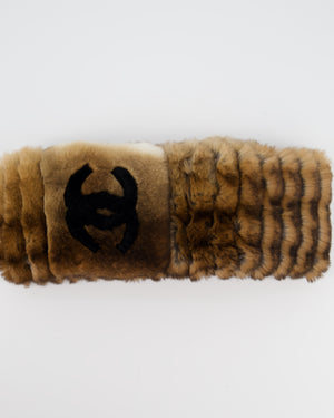 Chanel Brown Gradient Orylag Fur CC Logo Scarf