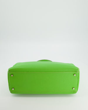Hermès Kelly 35 Vintage Retourne in Apple Green Clemence Leather with Palladium Hardware
