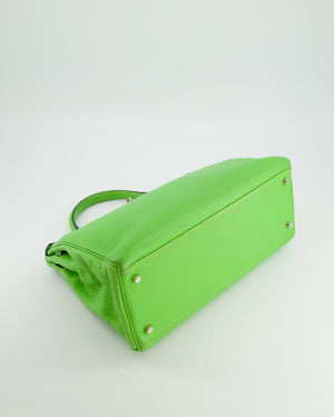 Hermès Kelly 35 Vintage Retourne in Apple Green Clemence Leather with Palladium Hardware
