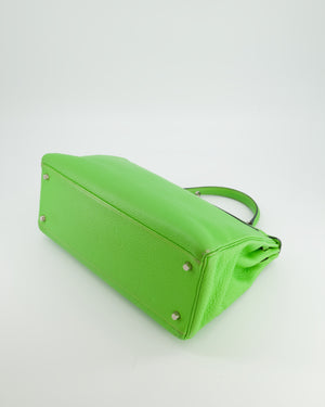 Hermès Kelly 35 Vintage Retourne in Apple Green Clemence Leather with Palladium Hardware