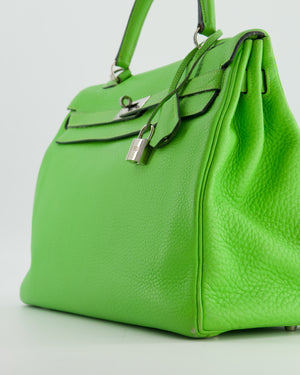 Hermès Kelly 35 Vintage Retourne in Apple Green Clemence Leather with Palladium Hardware