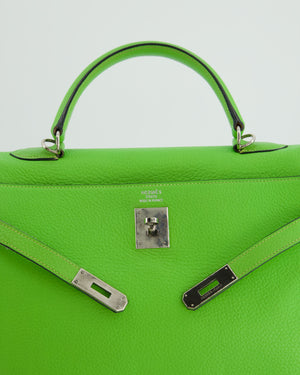 Hermès Kelly 35 Vintage Retourne in Apple Green Clemence Leather with Palladium Hardware