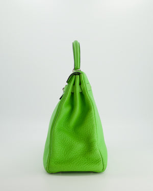 Hermès Kelly 35 Vintage Retourne in Apple Green Clemence Leather with Palladium Hardware