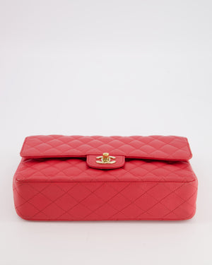 Chanel Pink Medium Classic Double Flap Bag in Caviar Leather with Champagne Gold Hardware