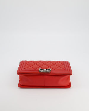 *FIRE PRICE* Chanel Red Boy Bag in Aged Calfskin Leather with Ruthenium Hardware
