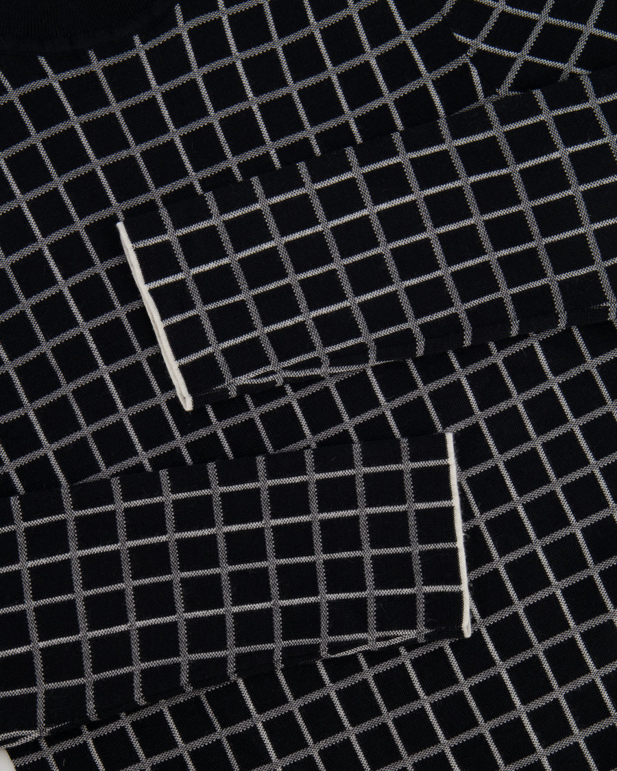 Hermès Black and White Cashmere Checkered High Neck Jumper Size FR 34 (UK 6) RRP £1,500