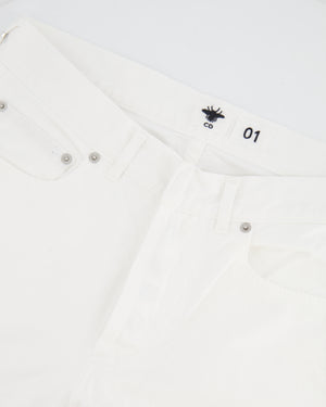 Christian Dior White Straight Jeans with Logo Details Size FR 34 (UK 6) RRP £1,150