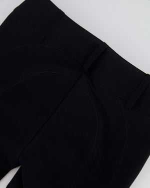 Hermès Black Riding Trousers with Orange Detail and Silver Logo Buttons Size FR 34 (UK 6) RRP £900