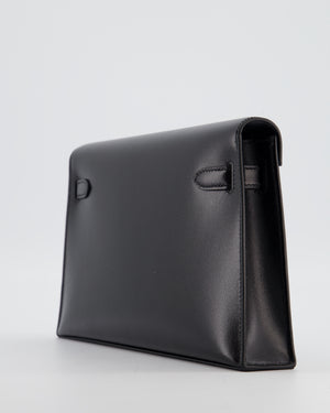 *HOT* Hermès Kelly Elan Bag in Noir Box Leather with Palladium Hardware