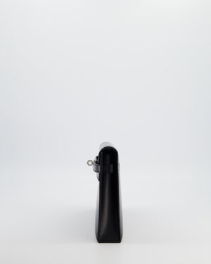 *HOT* Hermès Kelly Elan Bag in Noir Box Leather with Palladium Hardware