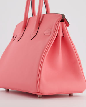 Hermès Birkin 25 Retourne Bag in Rose Azalee Swift Leather with Palladium Hardware