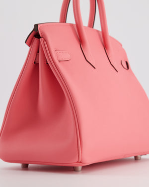 Hermès Birkin 25 Retourne Bag in Rose Azalee Swift Leather with Palladium Hardware