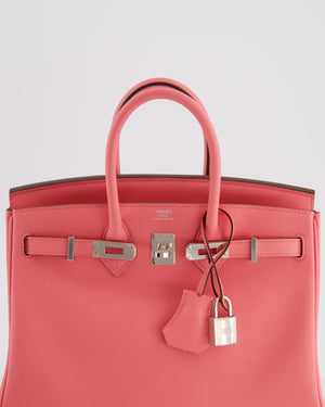 Hermès Birkin 25 Retourne Bag in Rose Azalee Swift Leather with Palladium Hardware