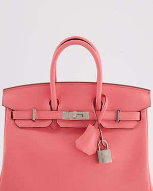 Hermès Birkin 25 Retourne Bag in Rose Azalee Swift Leather with Palladium Hardware