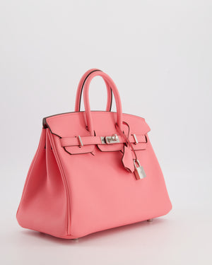 Hermès Birkin 25 Retourne Bag in Rose Azalee Swift Leather with Palladium Hardware