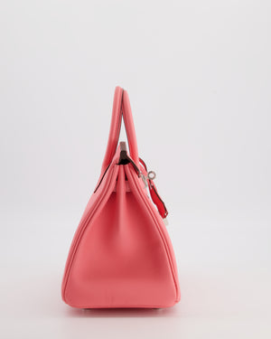 Hermès Birkin 25 Retourne Bag in Rose Azalee Swift Leather with Palladium Hardware