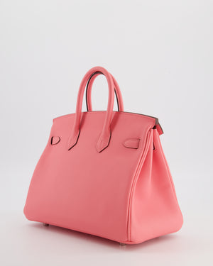 Hermès Birkin 25 Retourne Bag in Rose Azalee Swift Leather with Palladium Hardware