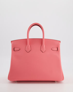 Hermès Birkin 25 Retourne Bag in Rose Azalee Swift Leather with Palladium Hardware